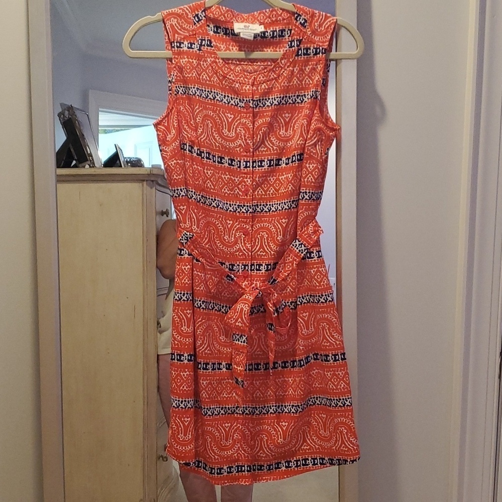 Vineyard Vines Shift Dress- 4 red /navy /white - EUC